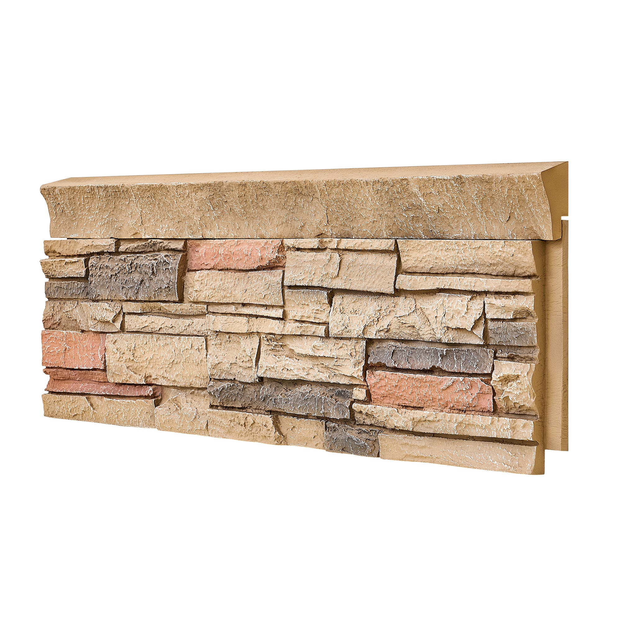 WallWell Faux Stone Wall Panel – Slate Stone-D (Fogstone/Sienna Dawn) | Lightweight, Durable, Indoor/Outdoor Use, Easy DIY Installation