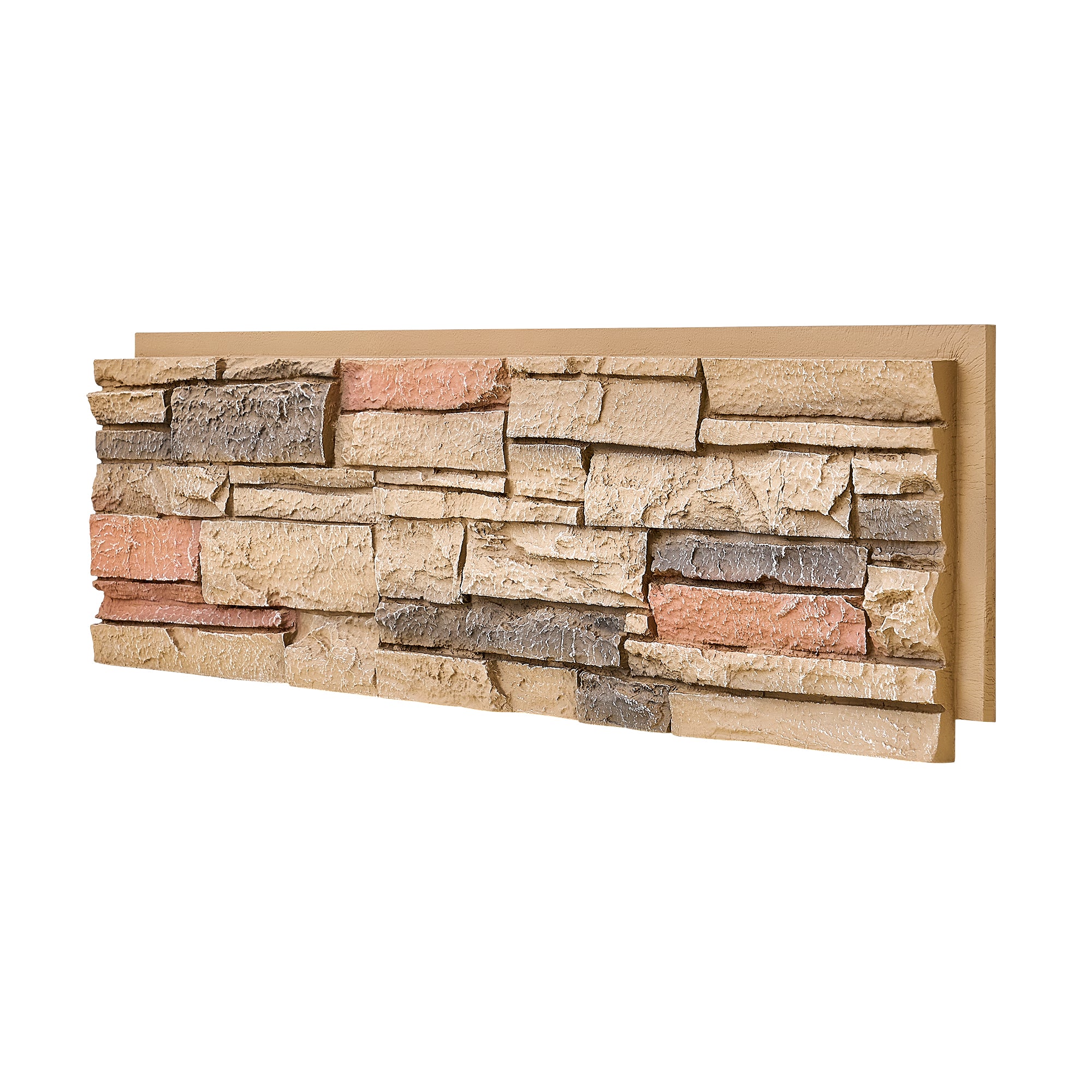 WallWell Faux Stone Wall Panel – Slate Stone-D (Fogstone/Sienna Dawn) | Lightweight, Durable, Indoor/Outdoor Use, Easy DIY Installation