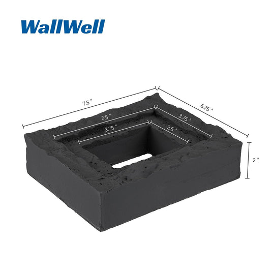 Faux Stone Outlet Box & Switch Cover 2-Pack Charcoal