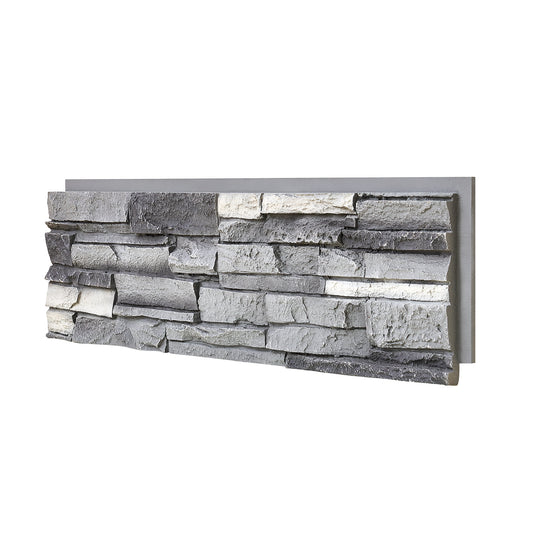 WallWell FogStone faux stone wall panel angled product view