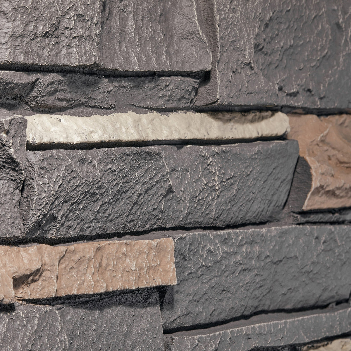 WallWell Iron Gray faux stone wall panel — clearance product photo 3