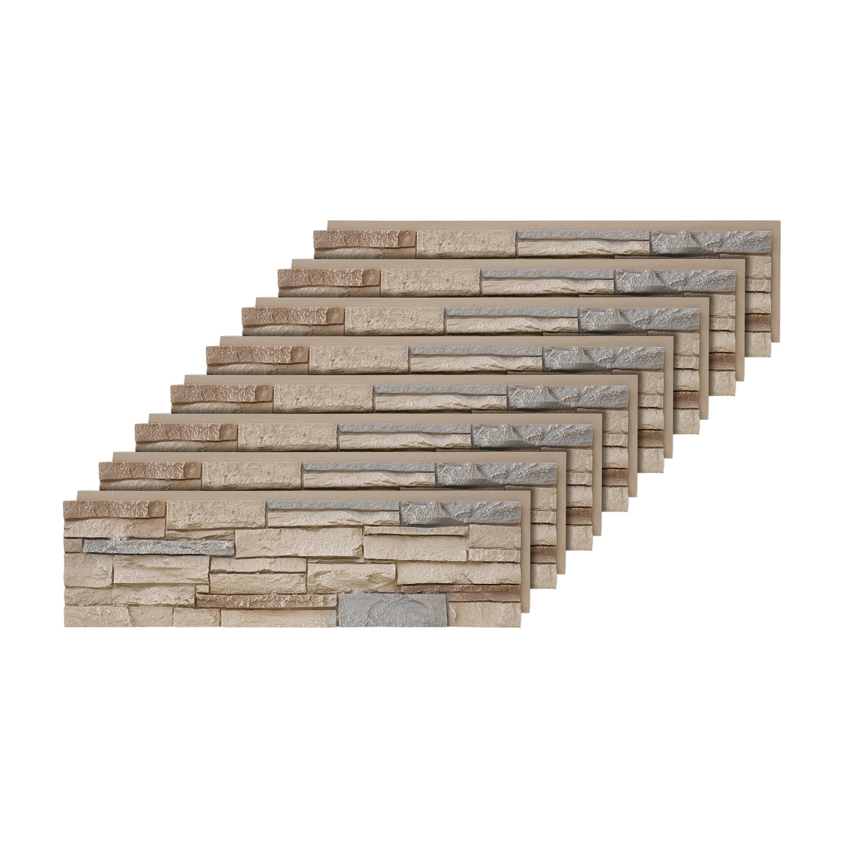 2-Pack Faux Stone Wall Panels & Corners (41.92x12.4in)