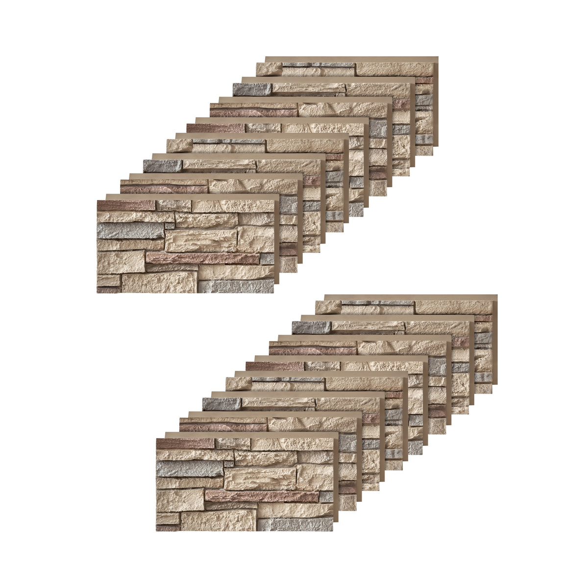 Custom Order — Faux Stone Wall Panels & Corners, Small Format (21x11in)