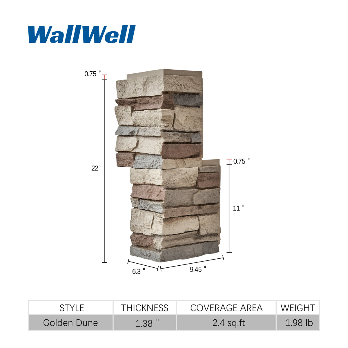 Custom Order — Faux Stone Wall Panels & Corners, Small Format (21x11in)
