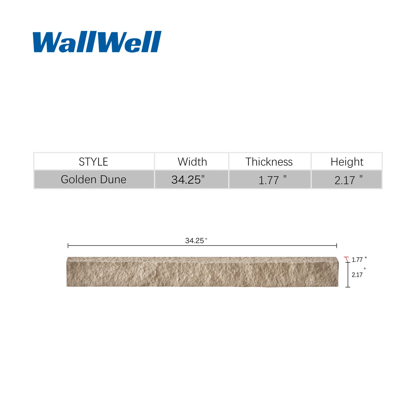 2-Piece Faux Stone Universal Ledger Trim