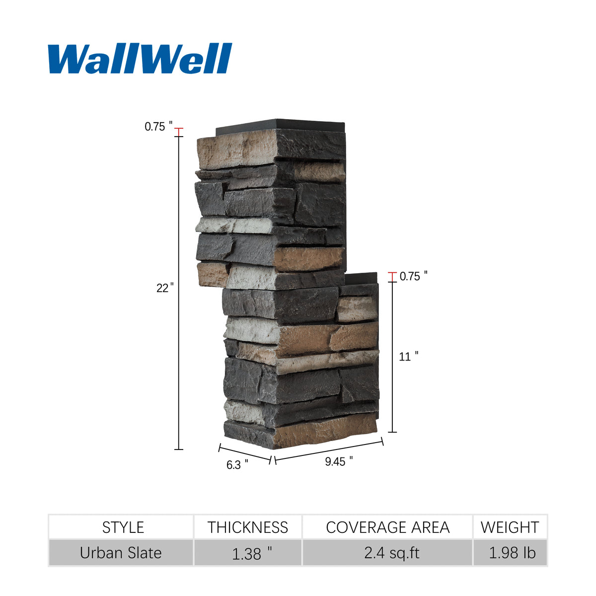 Custom Order — Faux Stone Wall Panels & Corners, Small Format (21x11in)