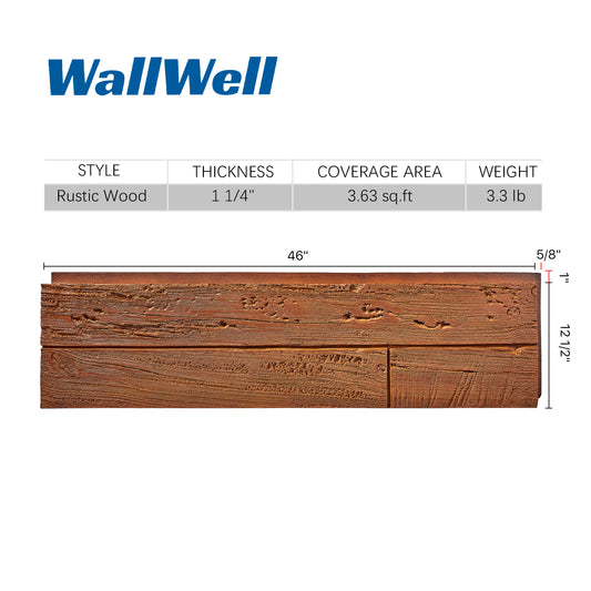 745 Rustic Wood Look Wall Panels - Antique Brown
