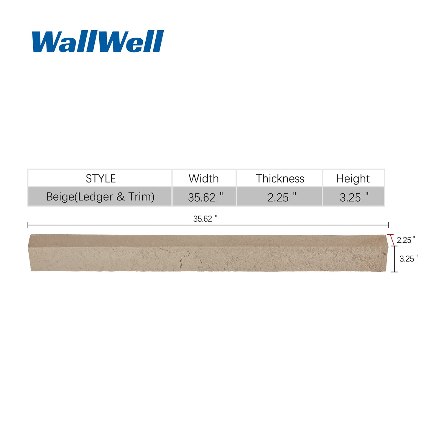 Custom Order — Faux Stone Ledger Trim (Beige)