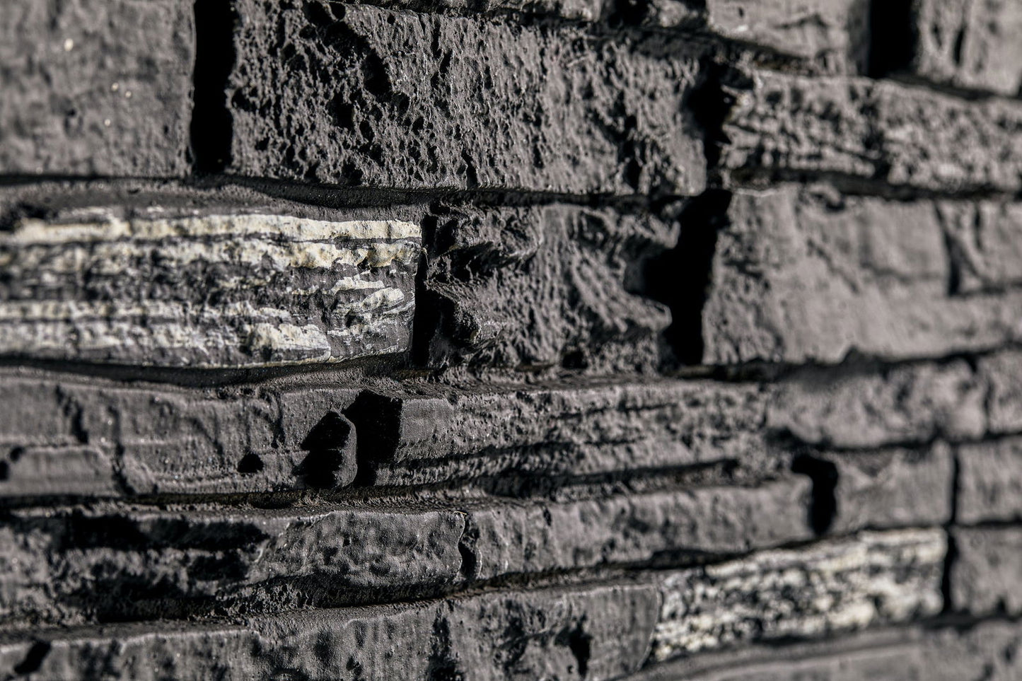 Faux Stone Wall Covering Siding Panels Polyurethane PU | Slate Stone | 6-Panels - WallWell INC - 