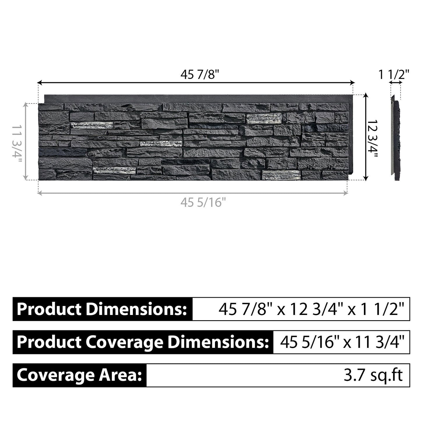 Faux Stone Wall Covering Siding Panels Polyurethane PU | Slate Stone | 6-Panels - WallWell INC - 