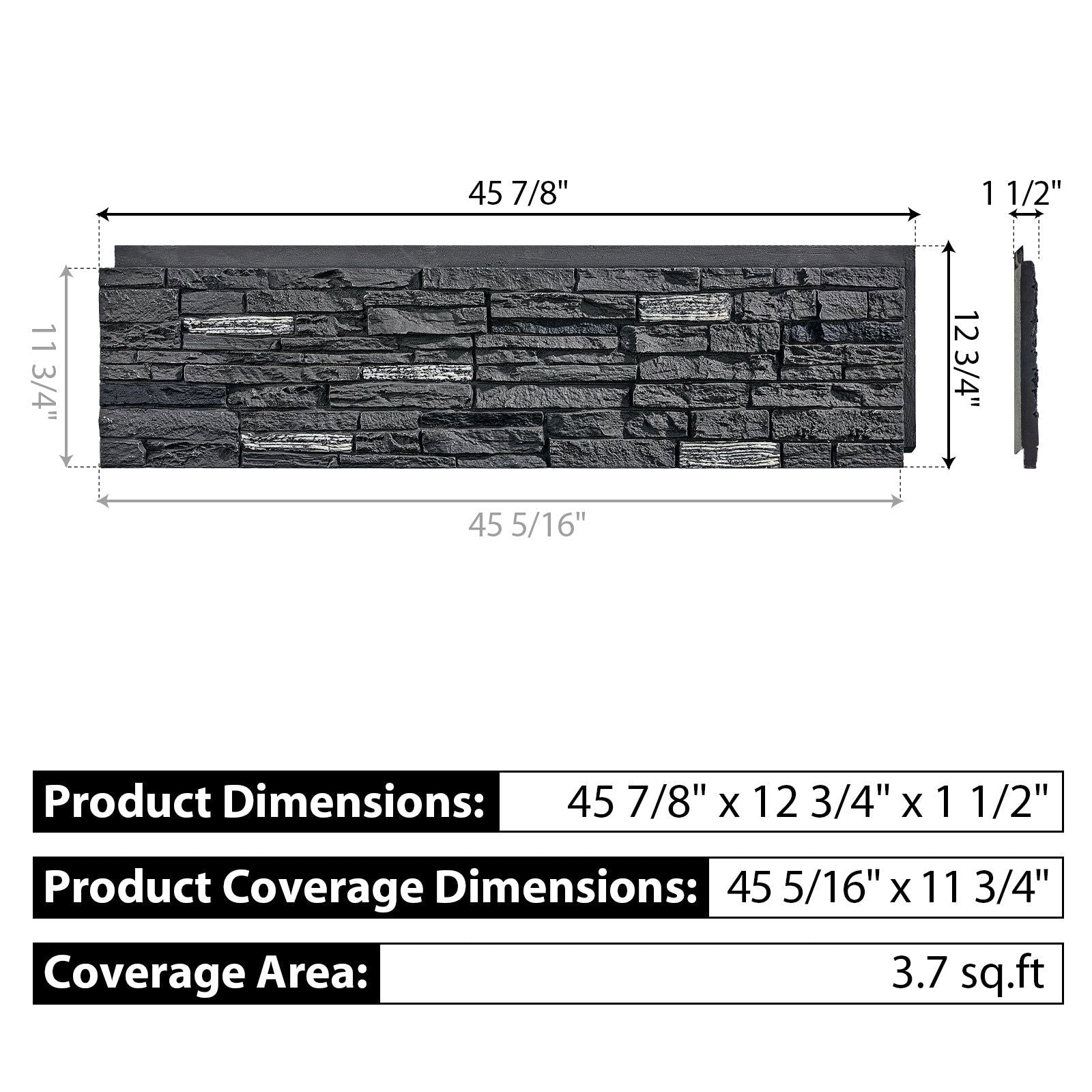 Faux Stone Wall Covering Siding Panels Polyurethane PU | Slate Stone | 6-Panels - WallWell INC - 