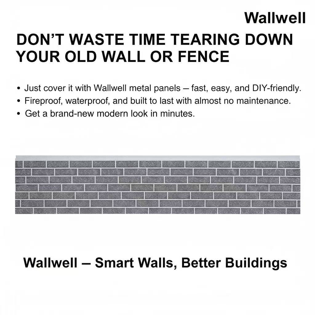 Insulated Metal Wall Panel Brick Style (8 panels per box, total coverage: 67.6 sq.ft.)